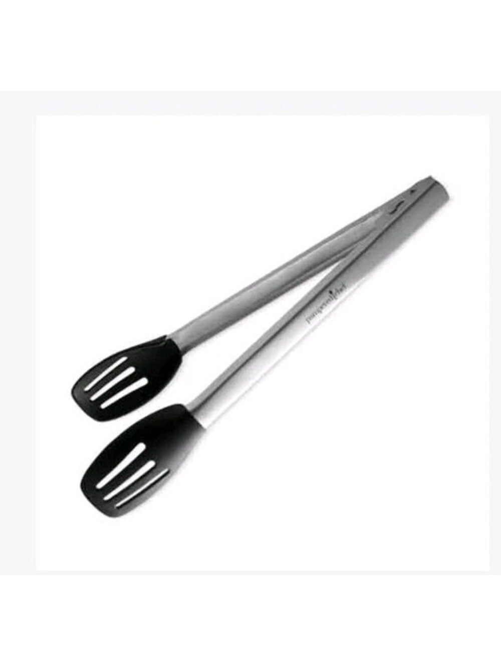 Pampered Chef Large Chef's Tongs 2955 Stainless Steel/  Silicone Black